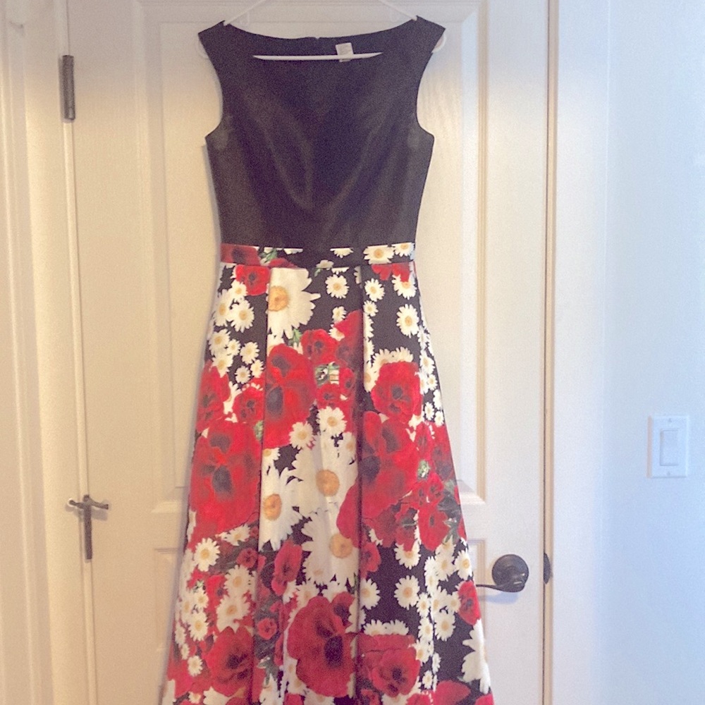 Full skirted colorful prom dress